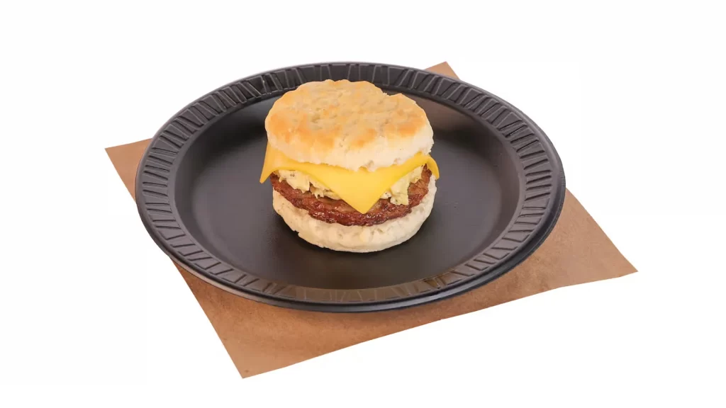 Breakfast sandwich sausage egg cheese